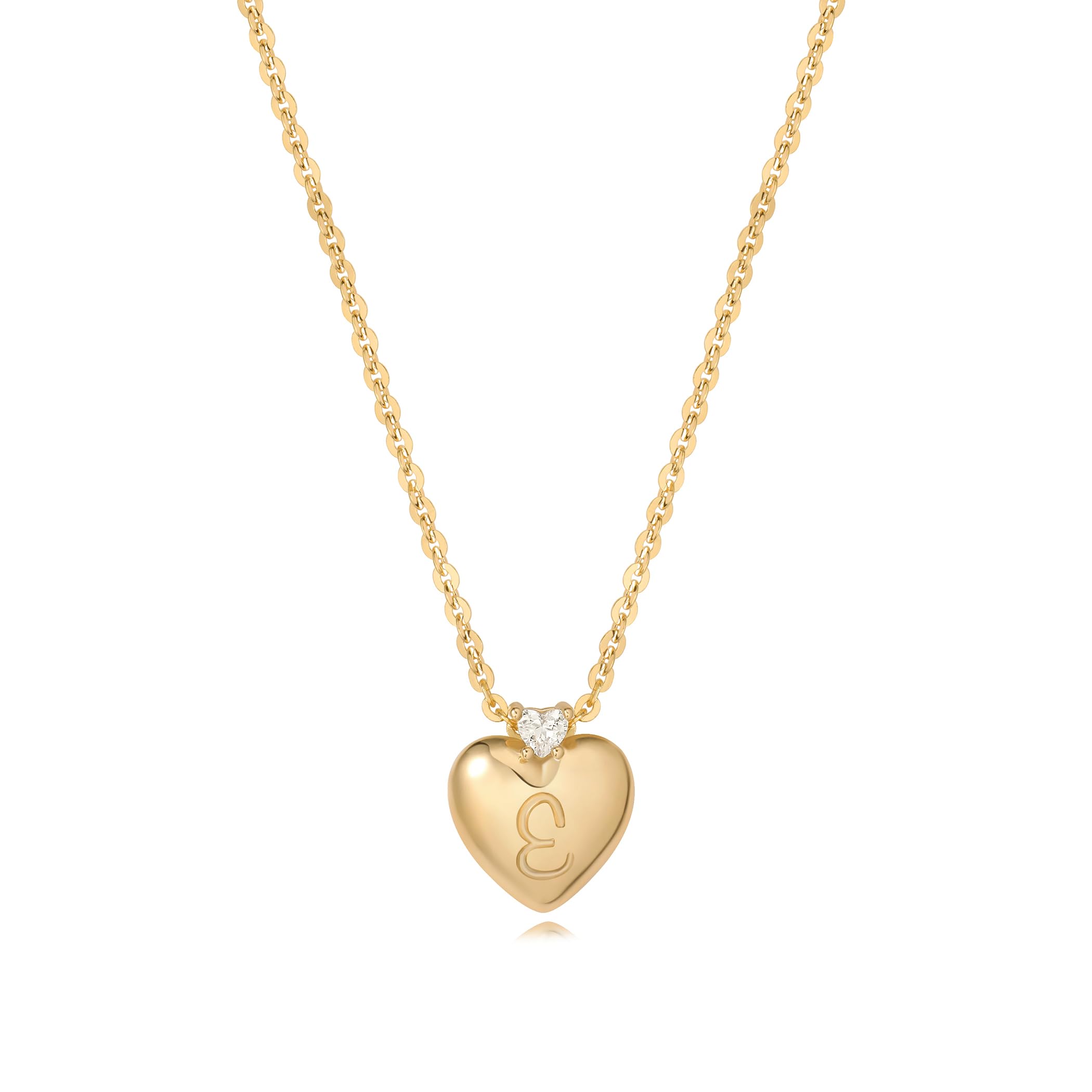 LADYGD Heart Initial Necklaces for Women Trendy 14K Gold Plated Cubic Zirconia Dainty Cute Heart Pendant Necklace Personalized Letter A-X Gold Jewelry