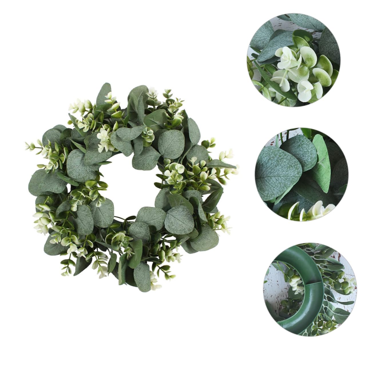 3stücke Simulative Eucalyptus Wreath Kunstblumen Türkranz Für Party Feiertage Dekoration Lebensmittelsicher