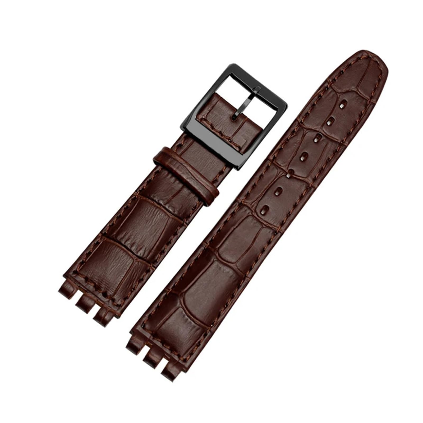 Oryginalna Skórzana Bransoletka Kompatybilna Z Paskiem Do Zegarka Swatch 17 Mm 19 Mm W Kolorze Niebieskim, Czerwonym I Czarnym