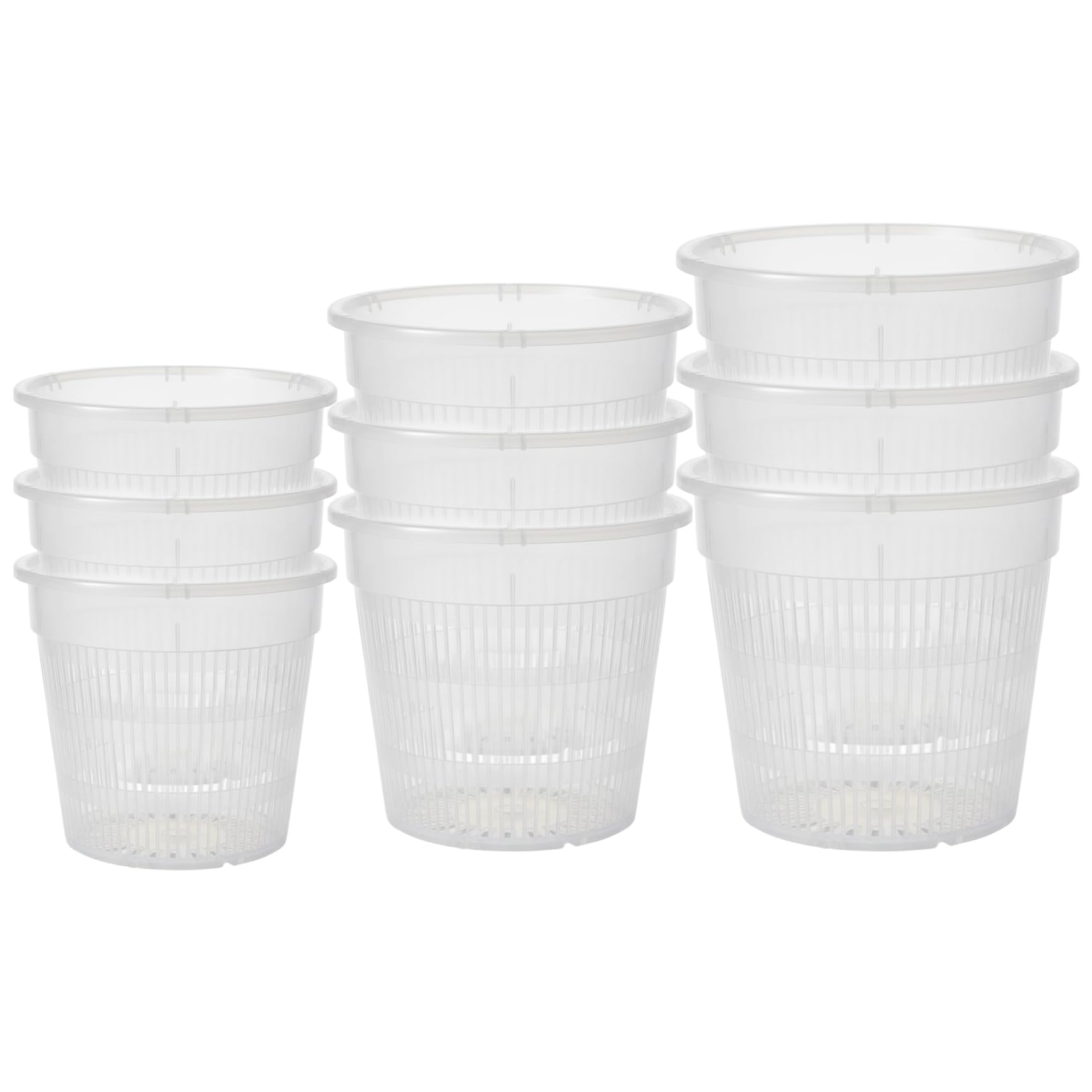Pots à orchidées drainants pour éviter le pourrissement des racines, plastique transparent x9