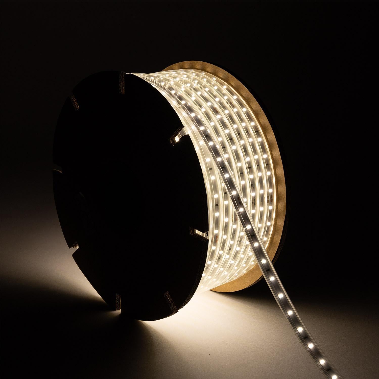 LEDKIA LIGHTING Tira LED Regulable 220V SMD 60 LED/m BOBINA 50m 6W/m 600lm/m Ancho 12mm Corte 20cm IP65 Blanco Neutro