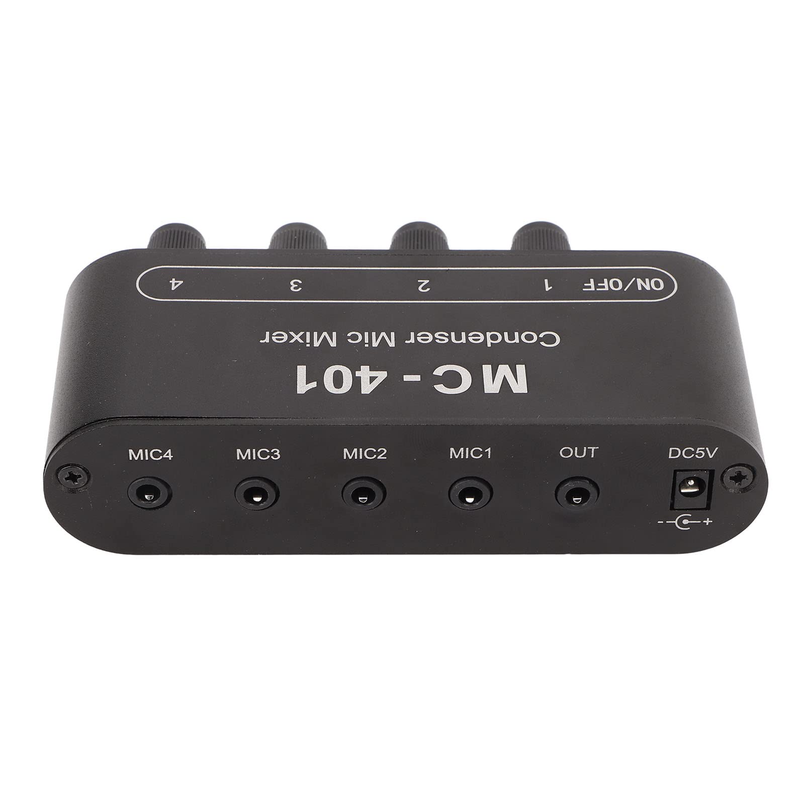 Mini Mixer Audio a 4 Canali, Mixer Stereo 4 in 1 con Ingresso da 3,5 Mm, Mixer Audio per Microfono DJ a Basso Rumore DC 5V per Amplificatore per Cuffie PC