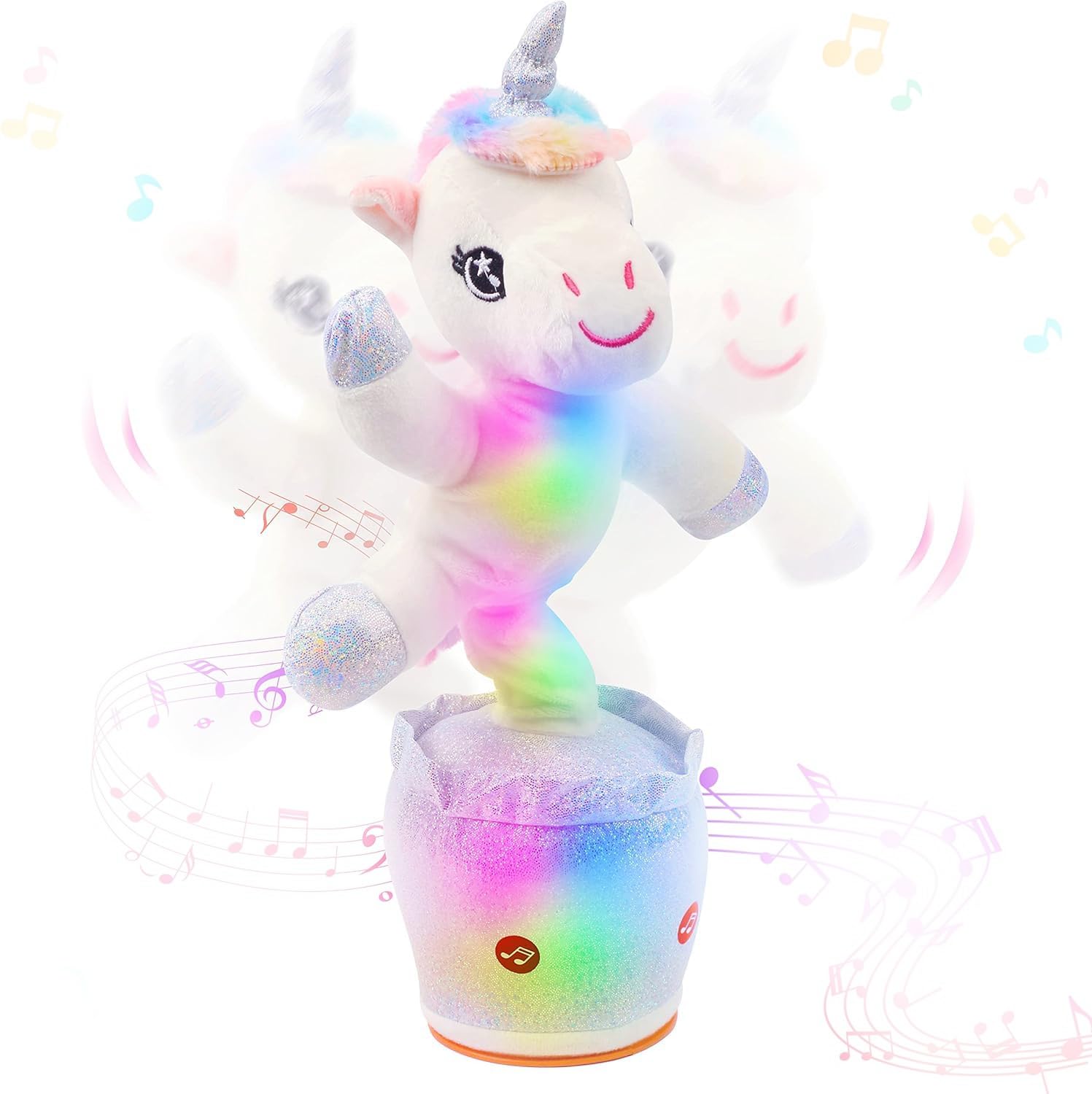 Toyshine 14.5 Glowing Dancing Unicorn Toy Repeats What You Say Talking Wriggle Singing Mimicking Twisting Electric Light Up Interactive Animated Toy Speaking Gifts for Kids, White (B0DF2ZL1DL) Amazon Price History, Amazon Price Tracker