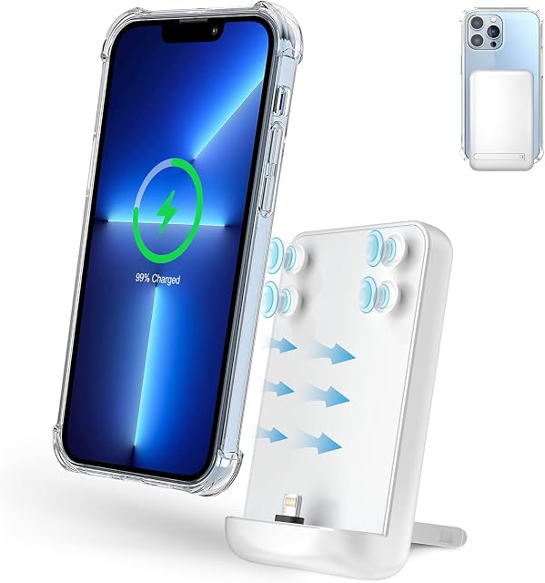 SlaBao Portable Charger for iPhone, 10000mAh Compact Power Bank with Metal Stand, External Battery Pack Compatible with iPhone 14/14 Plus/14 Pro Max/13/13 Pro Max/12/12 Pro/11/XR/XS/X/8/7/6 - White