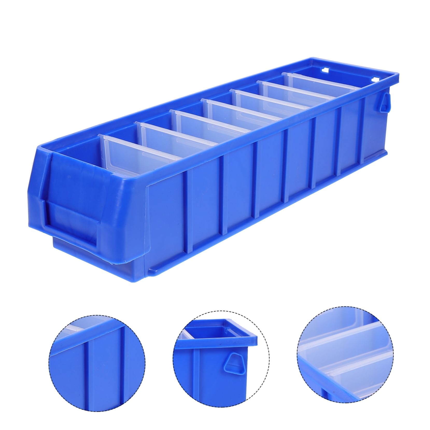 SHINEOFI Caja de Almacenaje de Tornillos Particiones, Polietileno Ligero, Azul, para Taller y Almacenamiento Interior