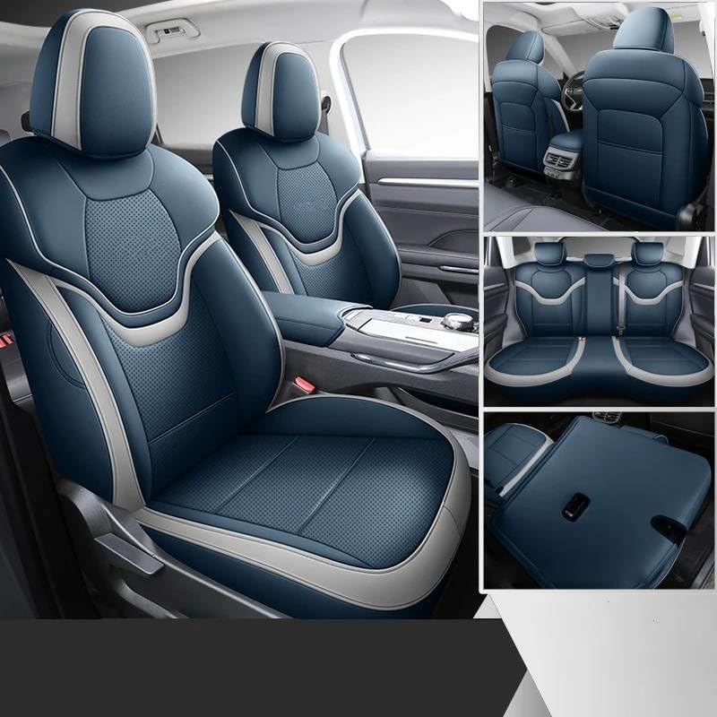 Housse de siège auto Haval H6 protégeant le cuir ventilé bleu à 360 degrés - 2