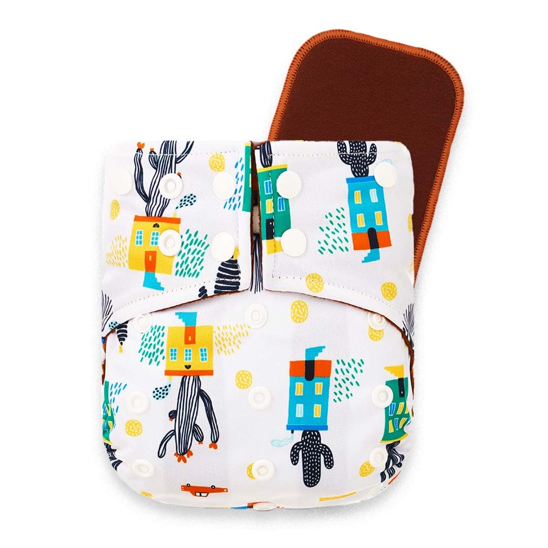 Cloth Diaper for babies from 0 to 3 years | Reusable, Washable & Leakproof Diaper| Super Absorbent & Adjustable free size diaper with dry feel layer| Ideal for babies from 5-18 kg-image-1
