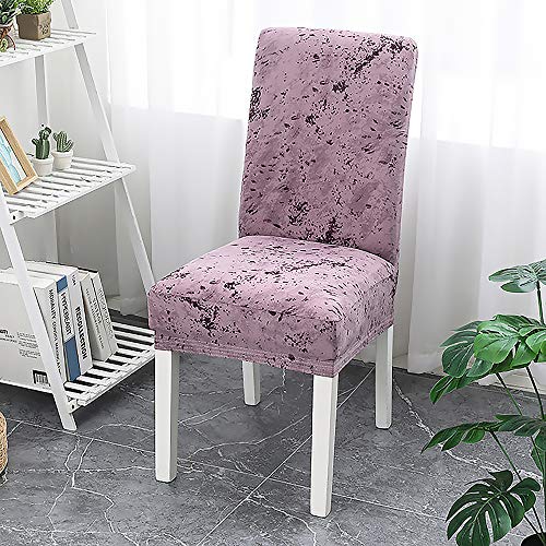 SoloKing Elasticas Funda Sillas Comedor,Extraíbles y Lavables,2 Piezas Fundas Protectoras para Sillas Modernas Duradera Fundas para Sillas para Decoración del Hogar, Restaurantes(púrpura)