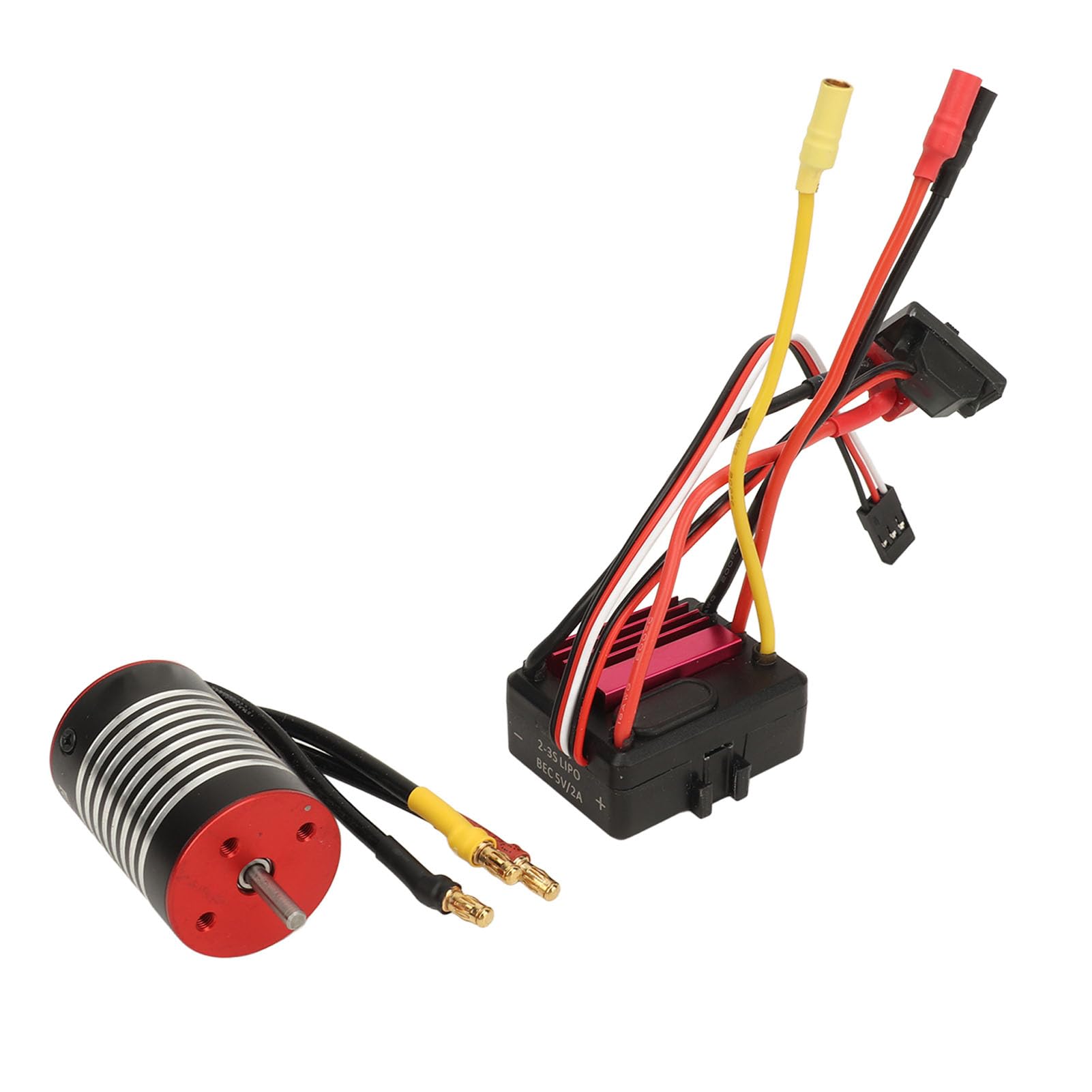 RC Brushless ESC, 35A 4 Pole High Torsion Waterproof Aluminum Alloy RC 2430 Brushless Motor For 1/16 1/18 RC Car (3200KV)