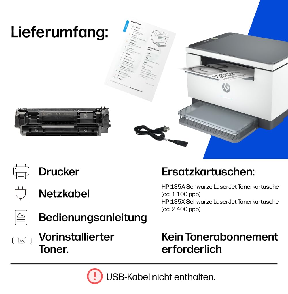 HP LaserJet MFP M234dw Multifunktionslaserdrucker, Schwarzweiß, 3-in-1, WLAN, LAN, Duplex, Airprint, 29 S/Min