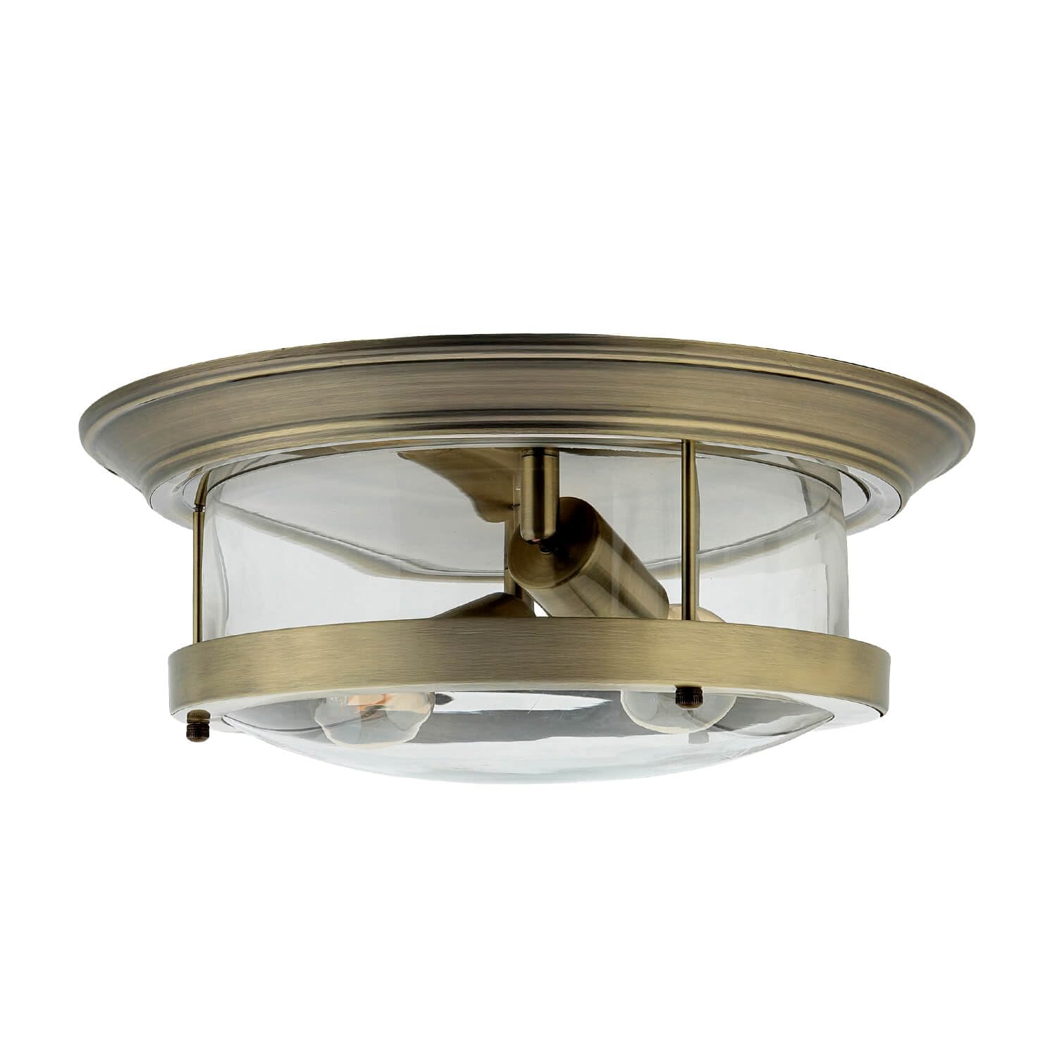 Licht-Erlebnisse Lampada da bagno a soffitto Ø 35 cm rotonda H: 14,5 cm IP44 in ottone anticato per 2x E27 plafoniera bagno lampada da soffitto bagno