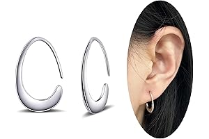925 Sterling Silver Teardrop Hoop Earrings for Women