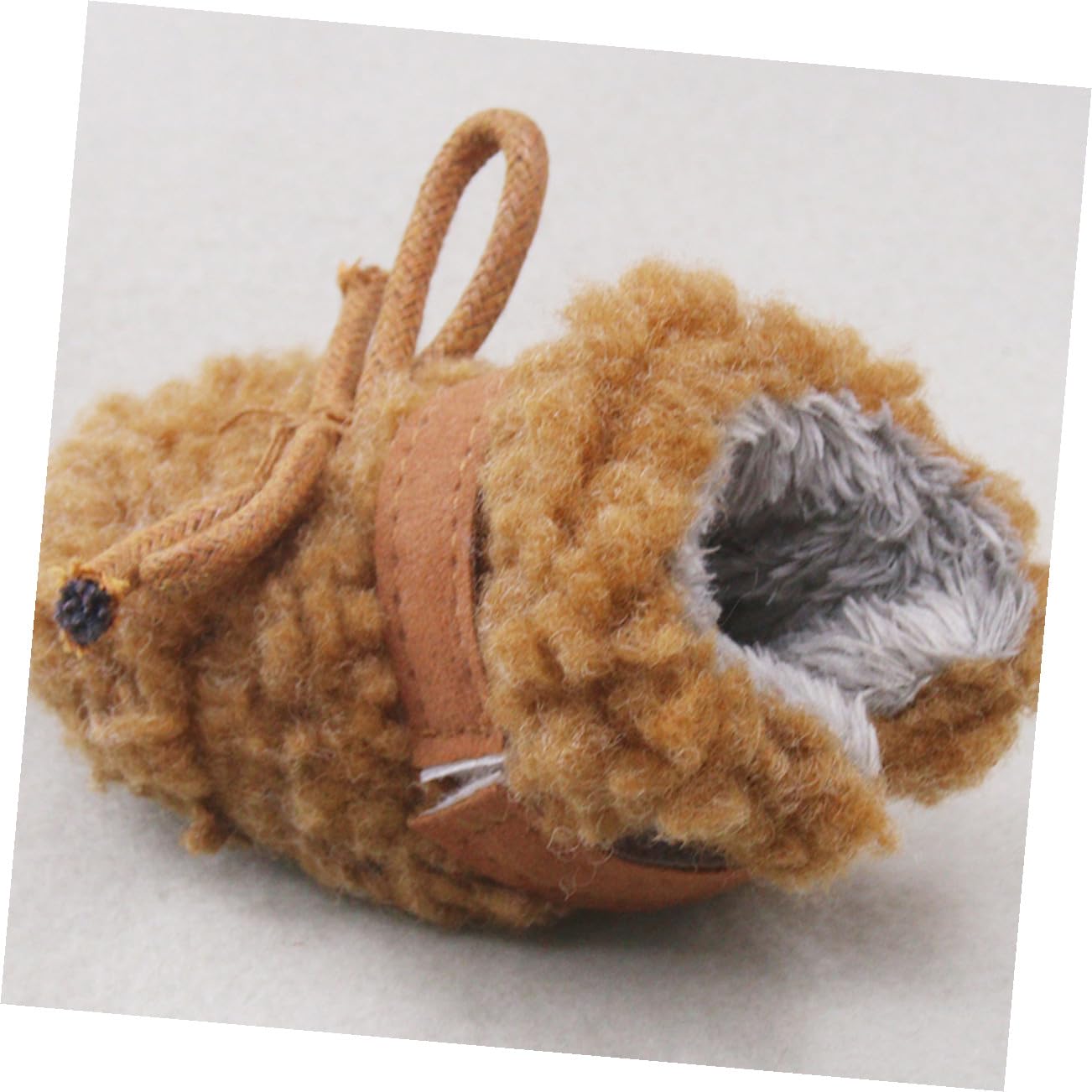 Angoily 12stücke Hundeschuhe Winter rutschfeste Plüsch-pfotschuhe Für Hunde Und Warm Braun Für Outdoor-aktivitäten Und Pfotenschutz Bei Kaltem Wetter