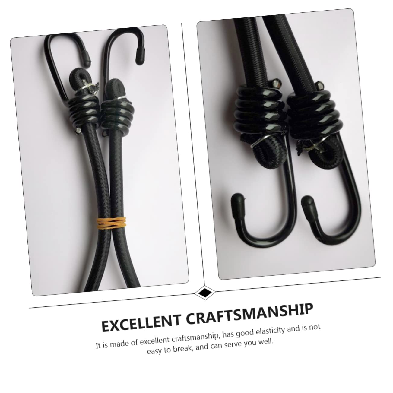 WOONEKY 4pezzi Cinghie Elastiche Resistenti in Poliestere Ganci Utili per Fissaggio Tende Legatura Bagagli Valigie Pratiche per Biciclette e Campeggio Leggero e Portatile