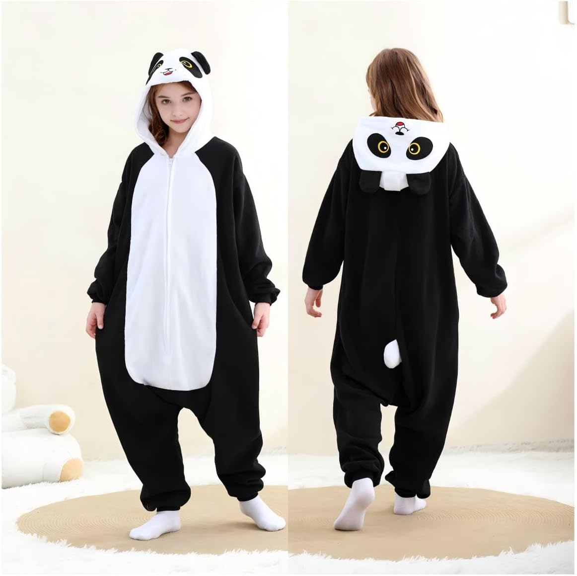 Unisex Kids Onesie, Flannel Cosplay Animal Costume Halloween Onesie Pajamas Home Clothing - Image 2