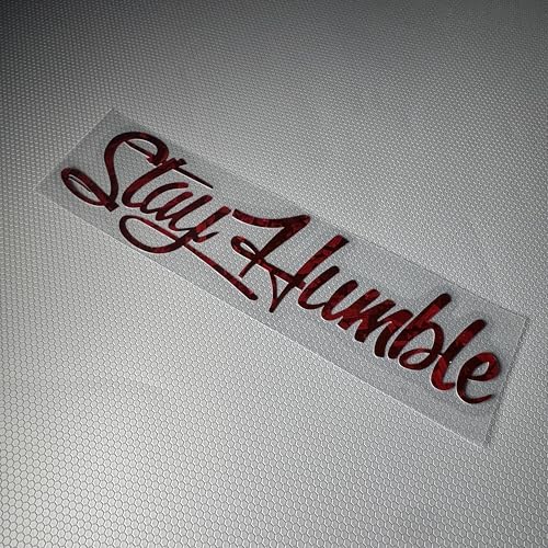 Image of Car Stickers for Stay Humble Auto Front Rear Windshield Window Decal Vans Truck Window Tail Decoration (Flower Carbon Red, 20x5cm)