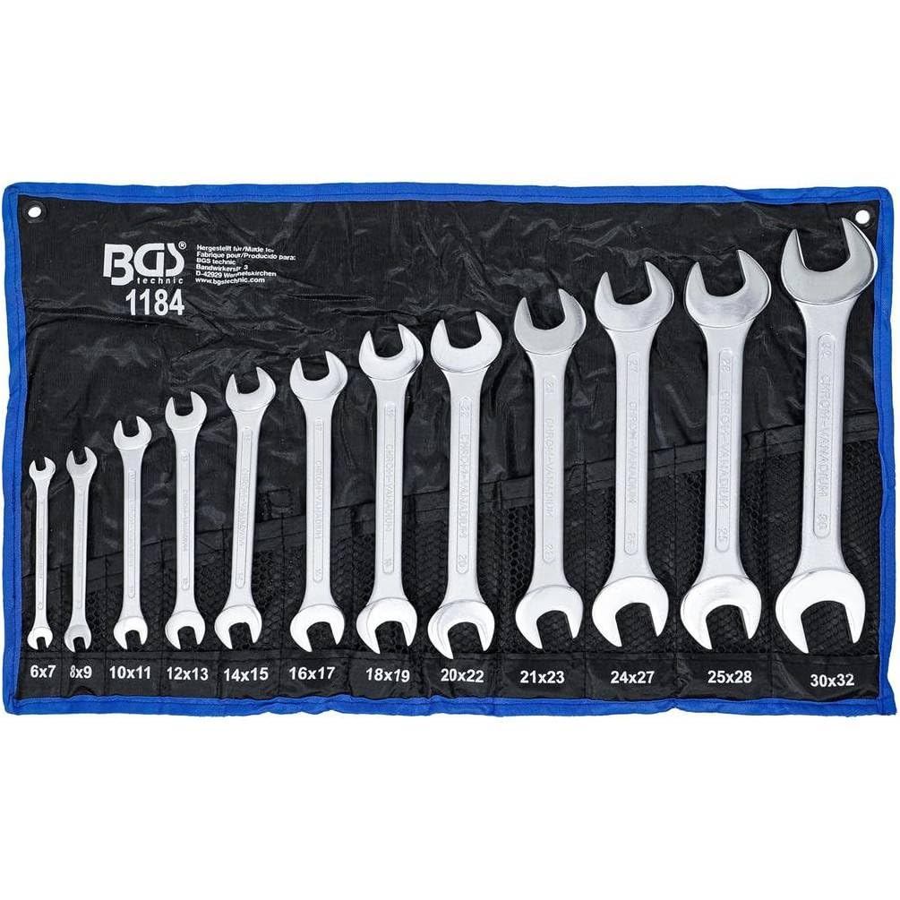 Jeu de Clés Plates 6 x 7-30 x 32 mm - 12 pcs - Acier Résistant et Pratique pour Bricolage, Pro - D-Work
