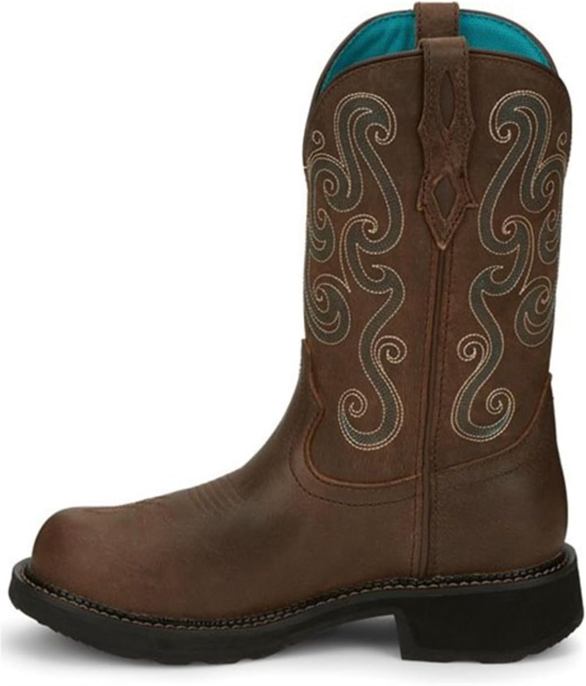 Justin 11" Tasha Waterproof Round Toe Brown Water Buffalo 9.5 B (M)