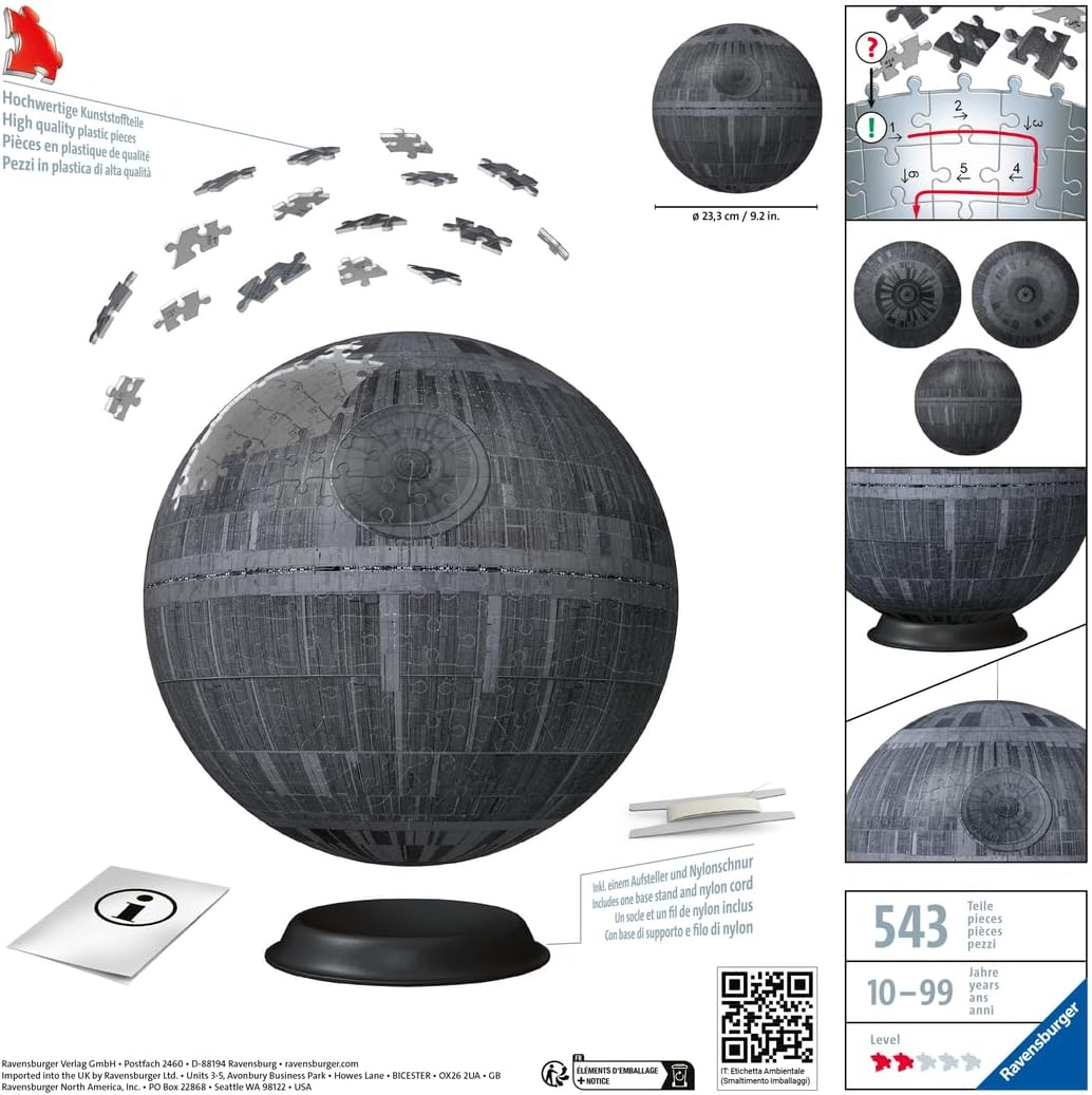 Ravensburger - 3D Puzzle Star Wars The Black Death, 540 Pieces, 10+ Years