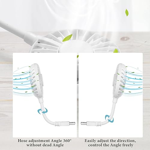 Miniatura 4 de Tujoe Mini ventilador USB portátil para rotación de 360 grados, ventilador de escritorio USB, ventilador personal pequeño compatible con todas las