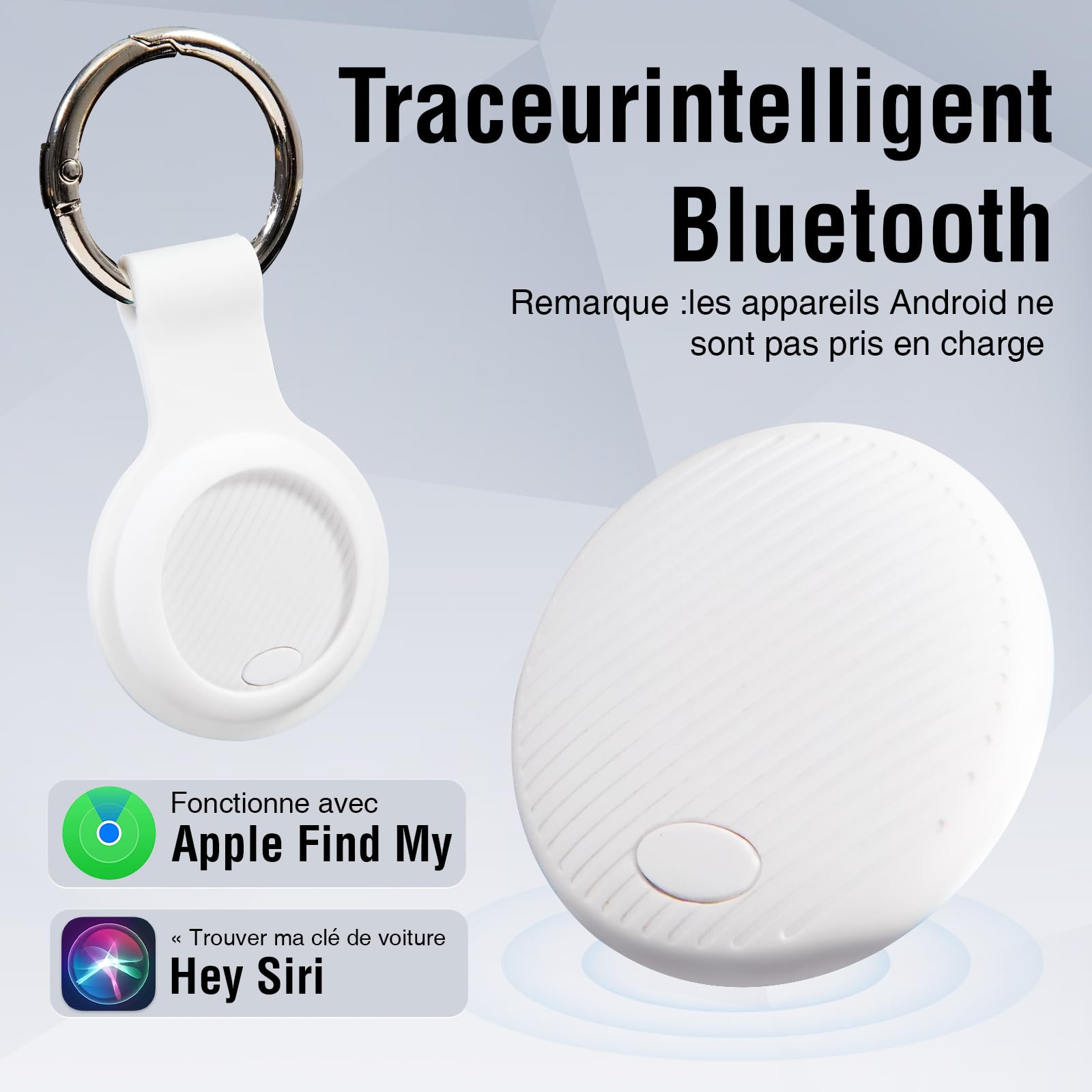 Smart Tracker Tag - 2 Pezzi Smart Tag compatibile con "Apple Dov'è" (Solo iOS), con Custodia Protettiva IP68 Impermeabile Trova Chiavi, Localizzatori Bluetooth per Bici/Valigia/Borsa/Wallet/Cani