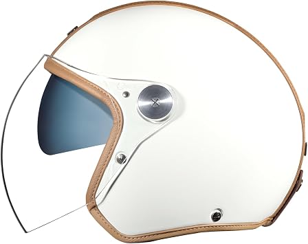 Nexx XG30 Motorcycle Open Face DOT Helmet - Groovy SV White Camel - Medium