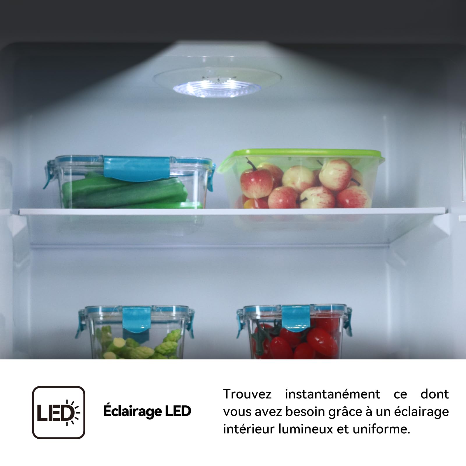 magictec Frigo congelateur combiné,refrigerateur congelateur combine | 266 L (192 L/74 L) | Réfrigérateur congélateur no frost | Pose libre | Éclairage LED | Métallique