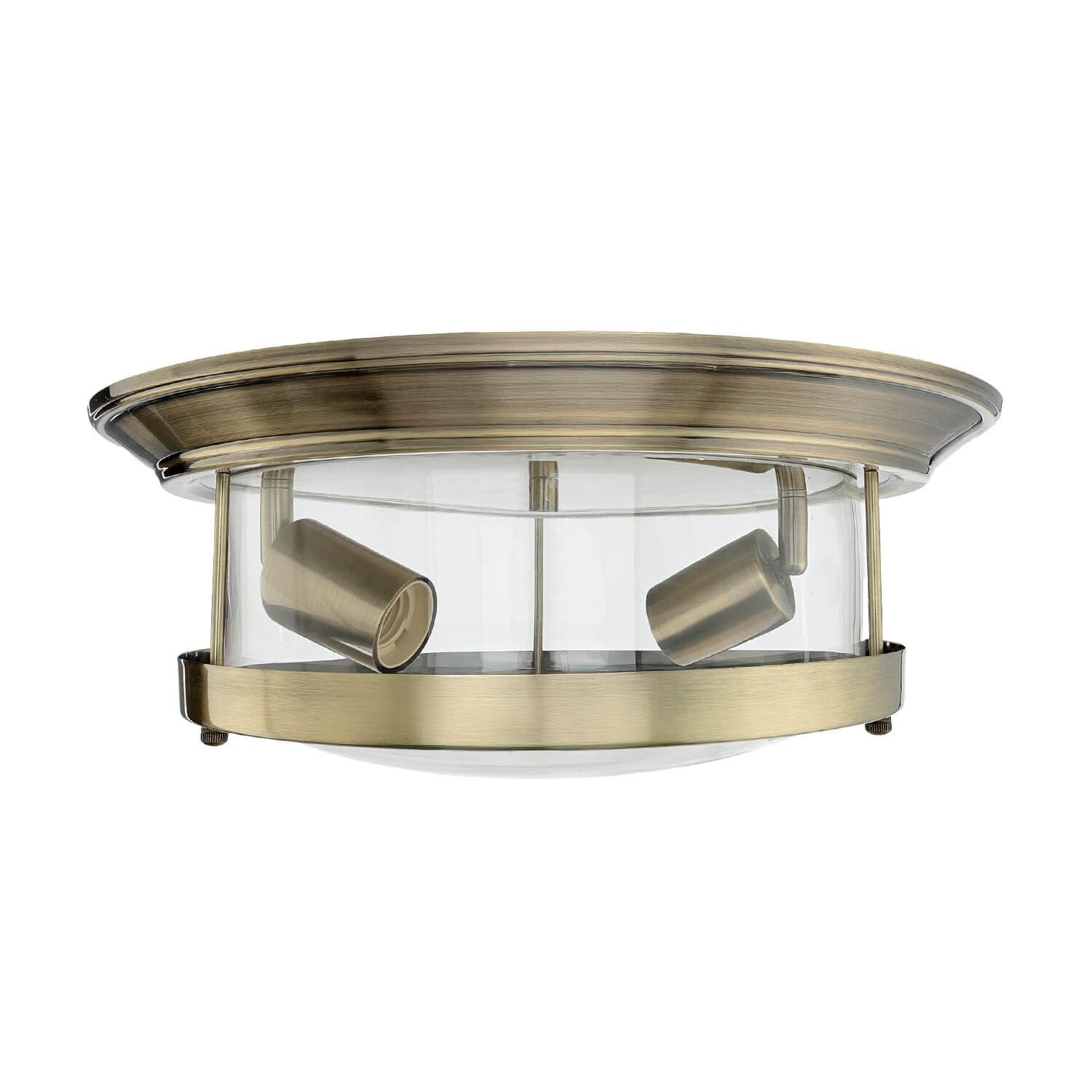 Licht-Erlebnisse Lampada da bagno a soffitto Ø 35 cm rotonda H: 14,5 cm IP44 in ottone anticato per 2x E27 plafoniera bagno lampada da soffitto bagno