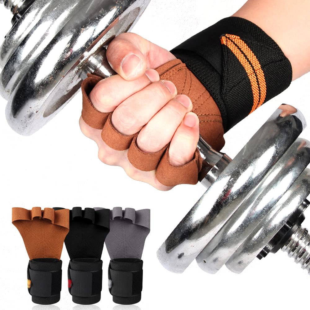 par de Guantes de Entrenamiento para Levantamiento de Pesas, Fitness, Deportes, Culturismo, empuñaduras de Gimnasia, Guantes Protectores de muñeca para Mano y Gimnasio (Negro M)