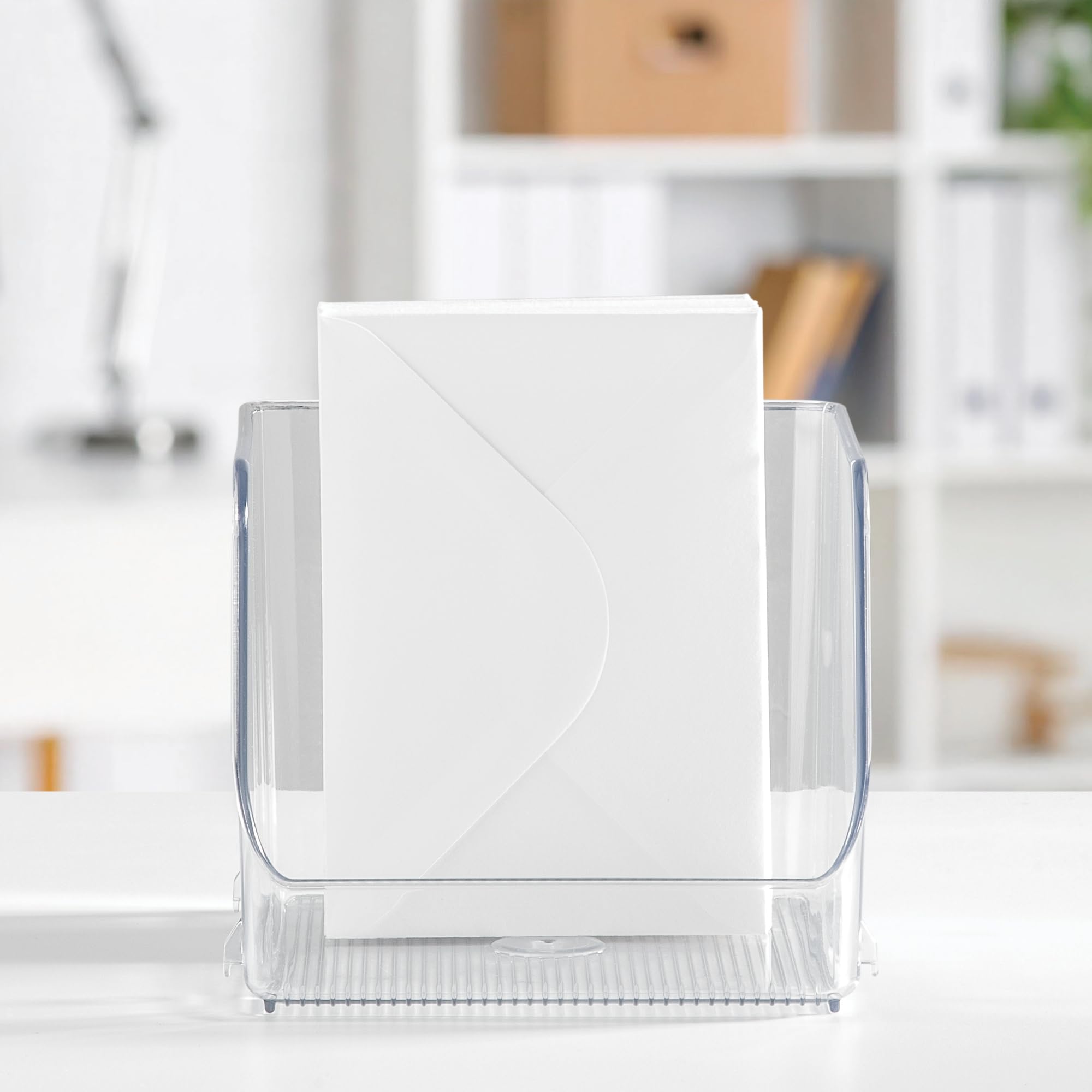 iDesign Set di 6 contenitori impilabili con apertura frontale, trasparenti | Organizzazione di cucina e dispensa