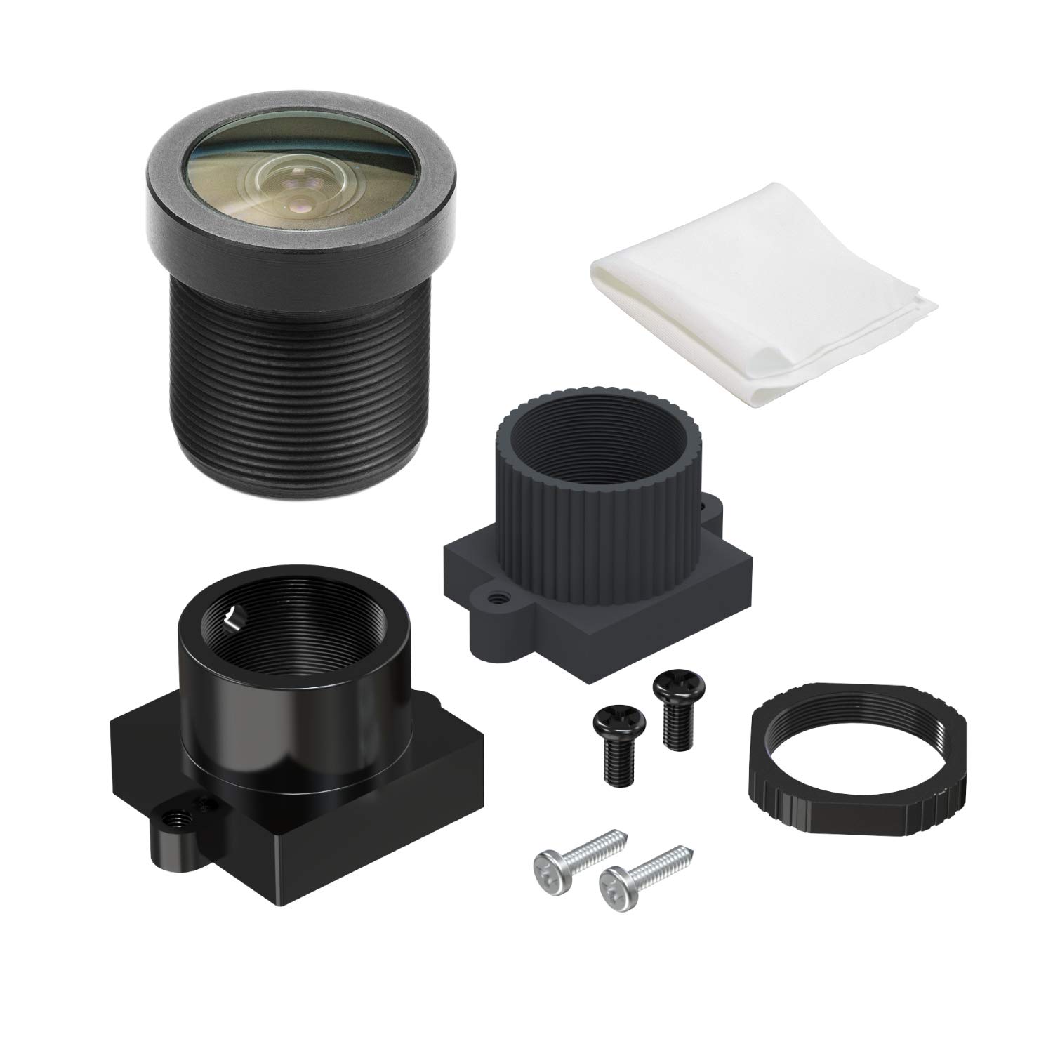 Arducam M12 Lens, 1/2.7" 2.1mm Focal Length Lens with Lens Holder for Arduino and Raspberry Pi Camera, CCTV Security Camera