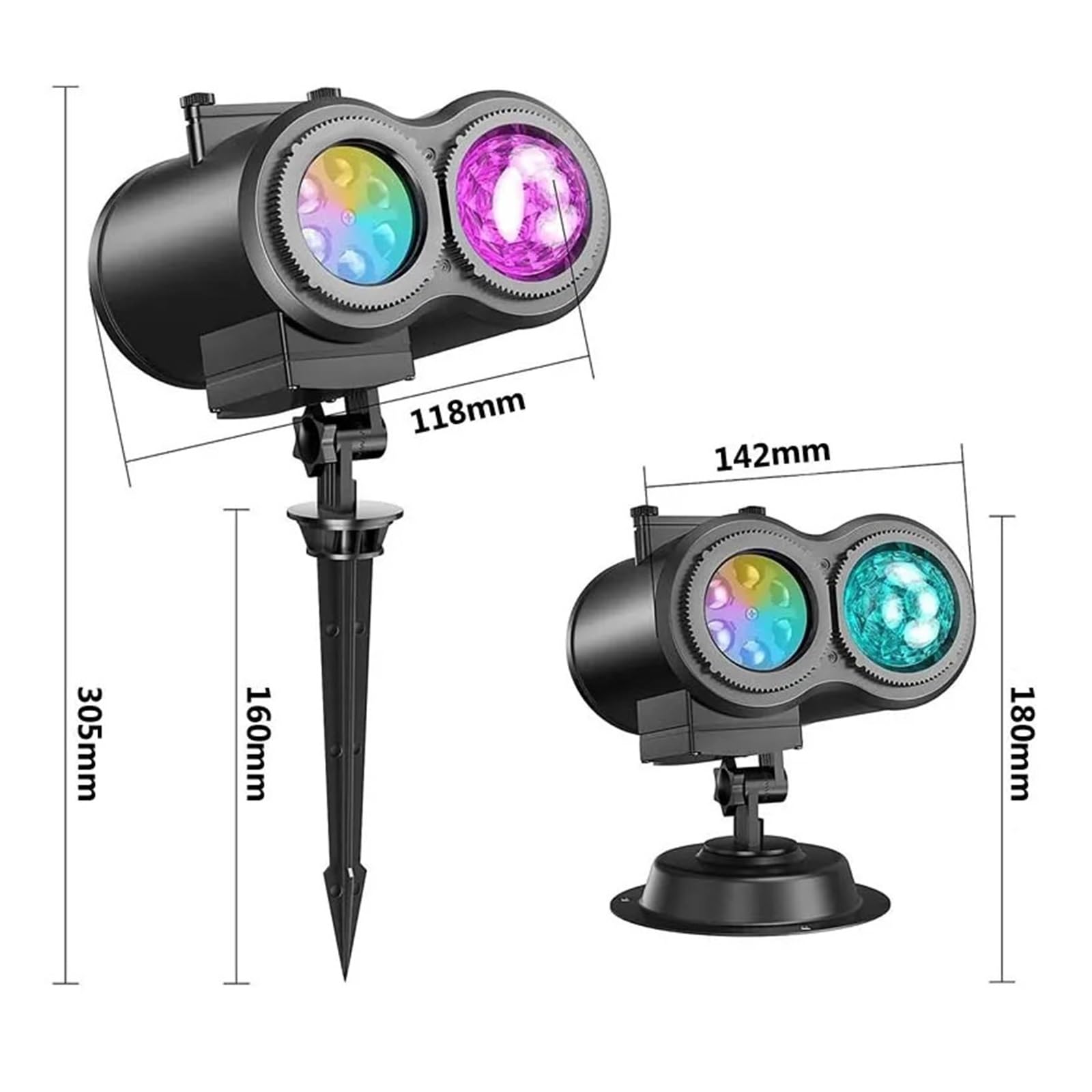 Proiettore natalizio per esterni, Luci del proiettore di Halloween Lampada da giardino for esterni con luce rotante a LED 16 modelli Lampada effetto prato for decorazioni natalizie di Halloween