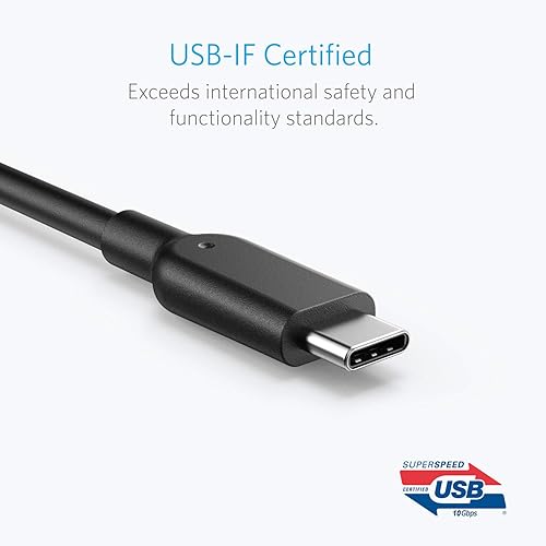 Miniatura 4 de Cable Anker Powerline II USB A a USB C (3 pies (Gen 3.1 2), 10000 Mbps, Negro)