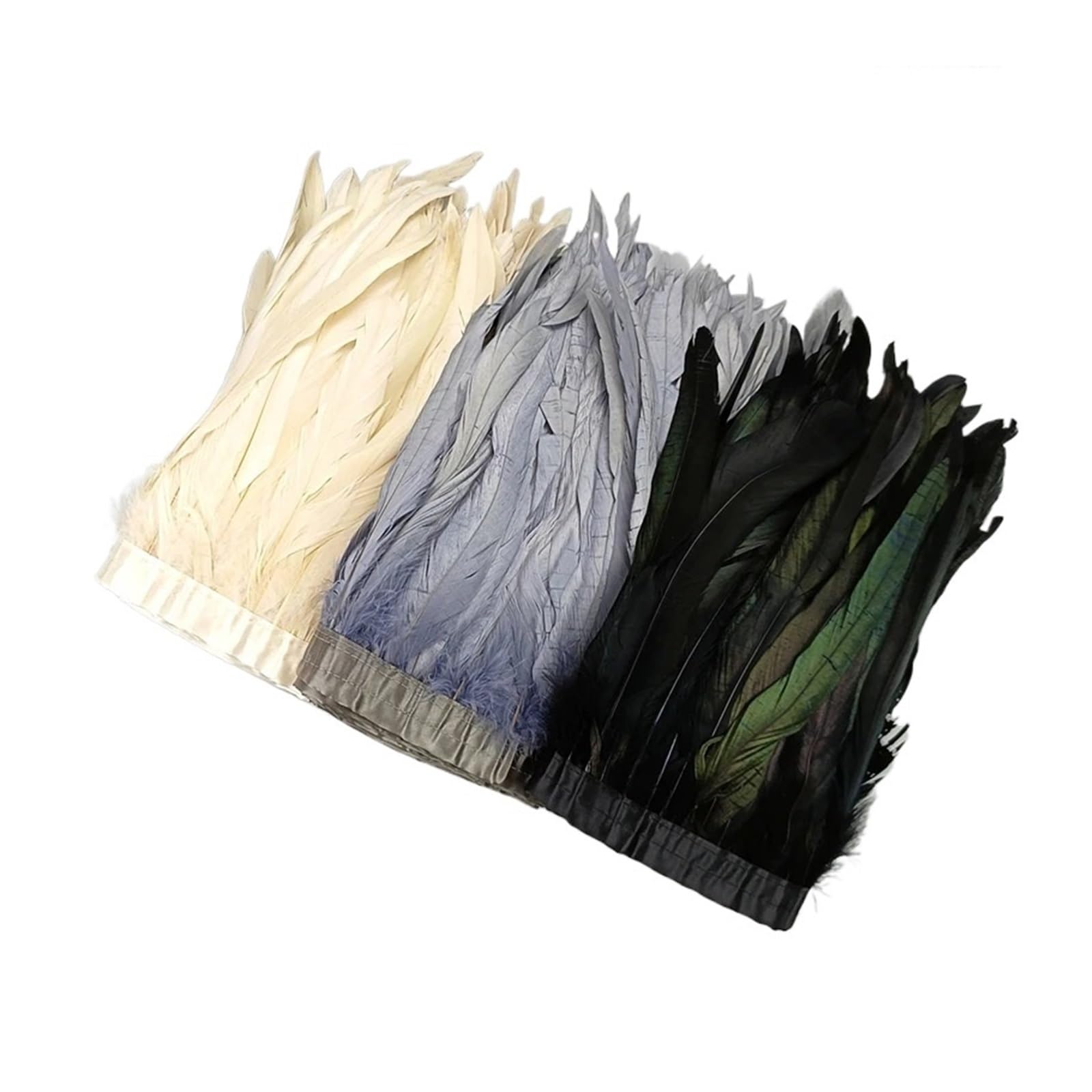 Frangia Con Piume 2 metri Colorato Gallo Coda Piuma Trim for Il Cucito E Artigianato FAI DA TE Piume Frange for I Vestiti Accessori di Carnevale