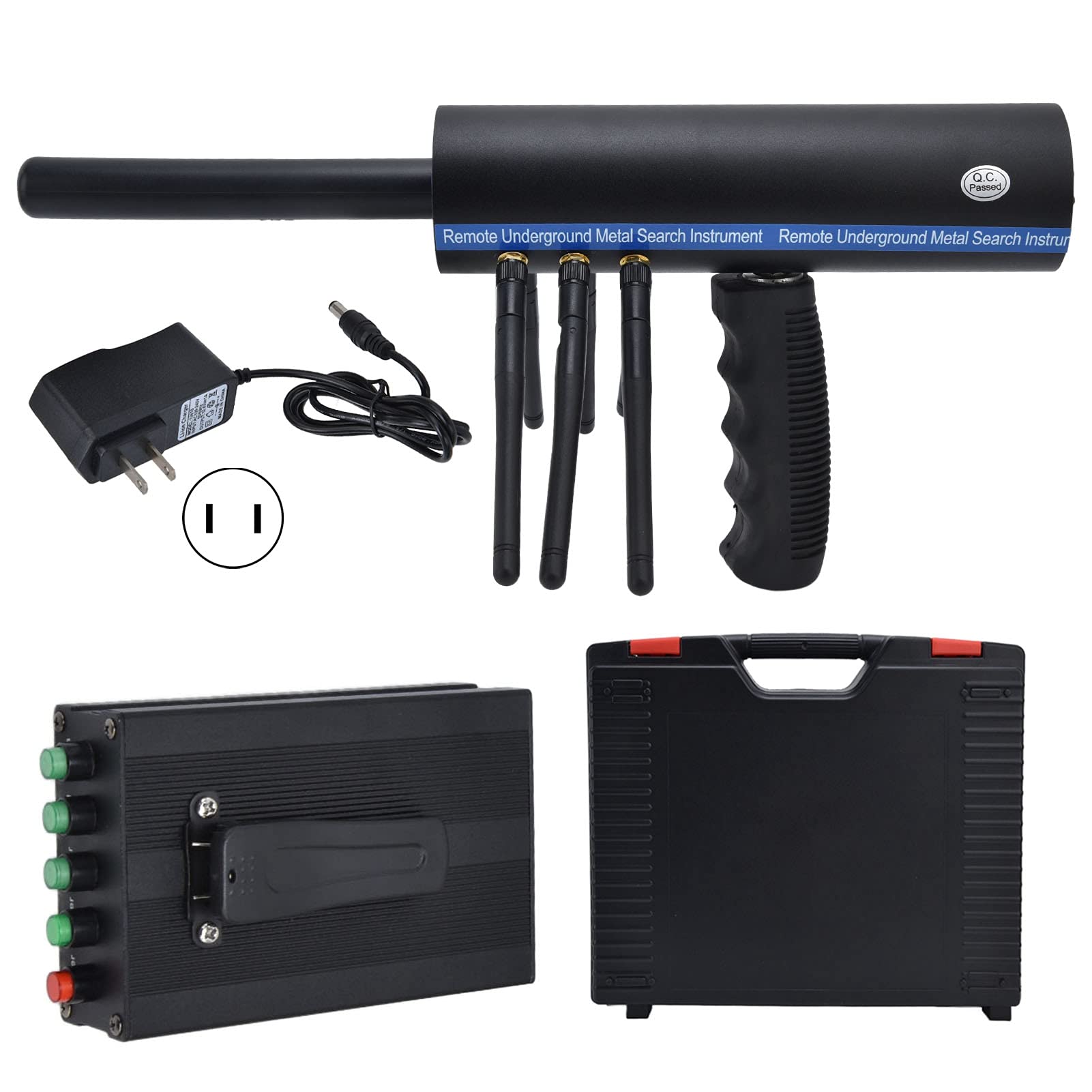 Metal Detector, AKS Handheld Metal Finder Treasure Scanner 6 Antennas 1000M Range Black for Treasure