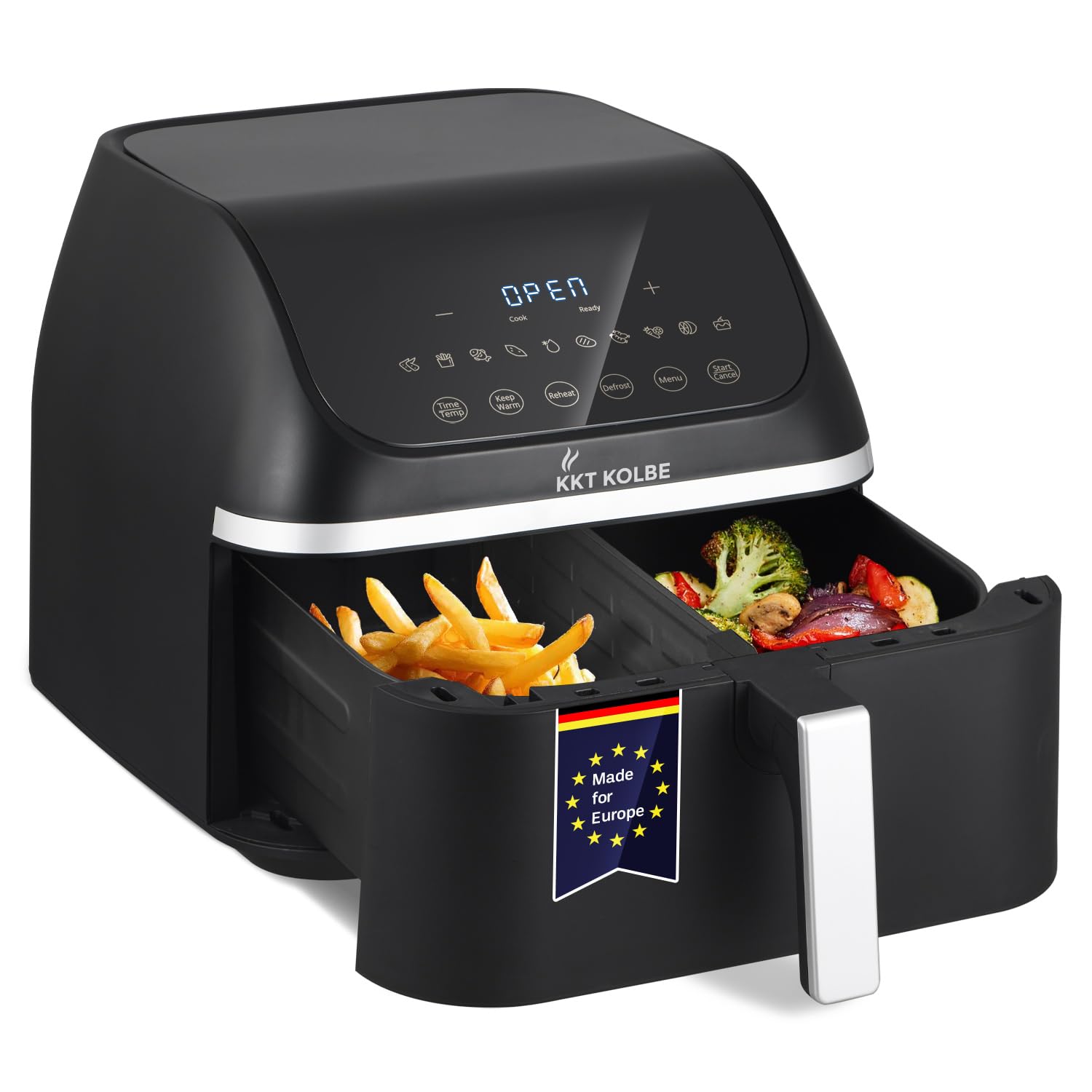 KKT KOLBE AF8500 frytkownica na gorące powietrze, 8,5 l, 10 programów, 13 funkcji, bardzo ciche smażenie bez oleju i tłuszczu, 1 szuflada