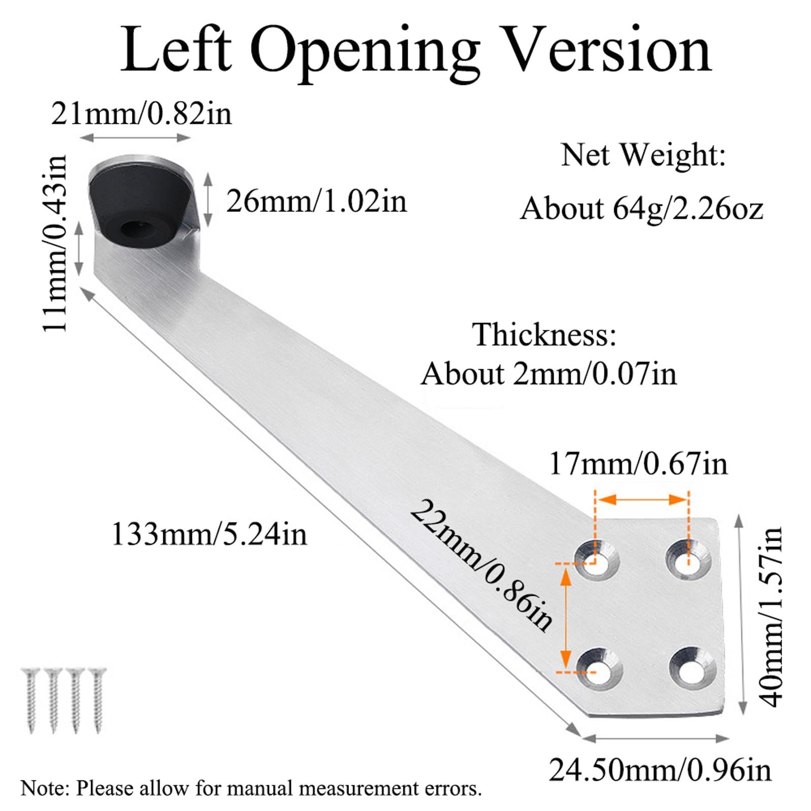 2Pcs Over Head Door Stops with Rubber Buffer 90 Degree Stopper Stainless Steel Door Holder for Left and Right Opening Gate - Image 2