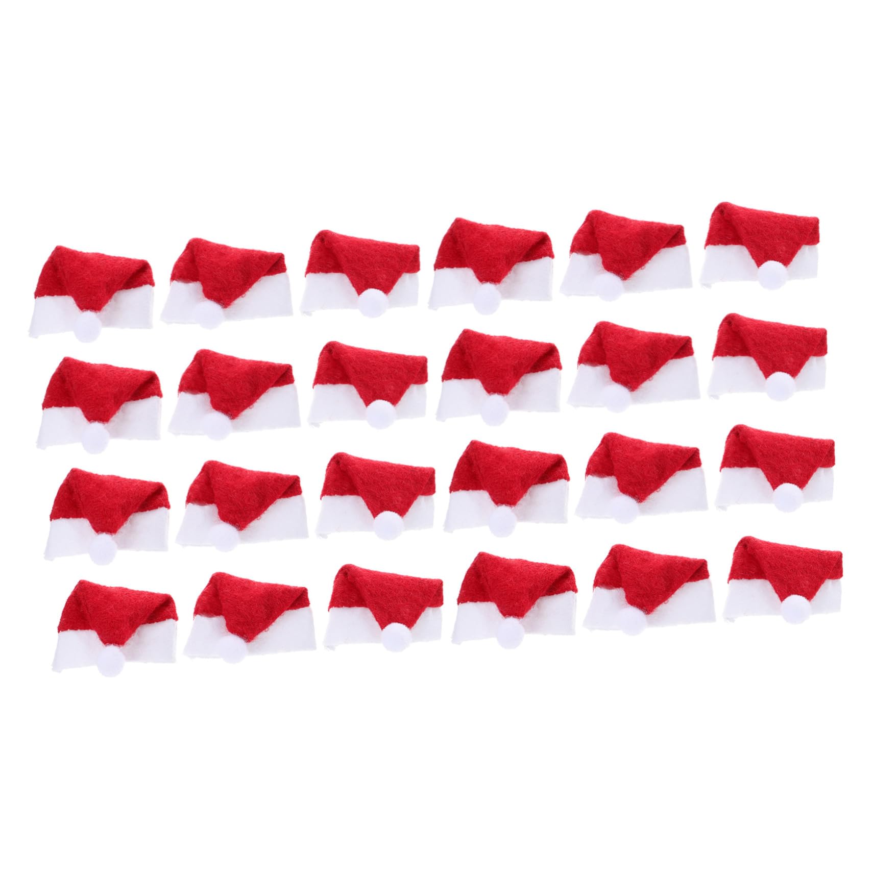 Didiseaon 24 Pièces Mini Bonnets Noël Rouges et Blancs pour Sucettes Décorations de Fête Festives Lavables et Réutilisables pour Bonbons et Jouets