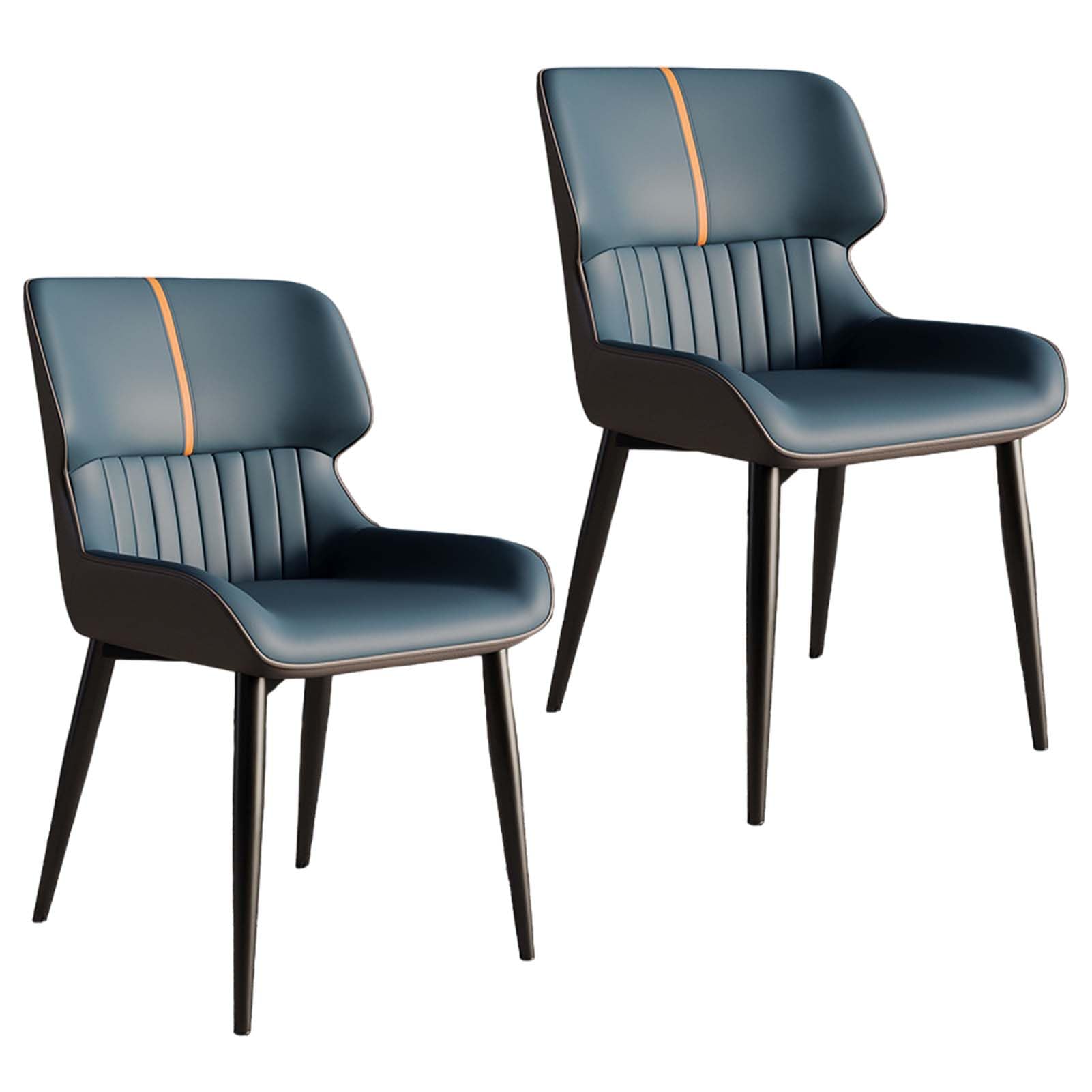 Chaise de salle à manger lot de 2 en similicuir et pieds métal