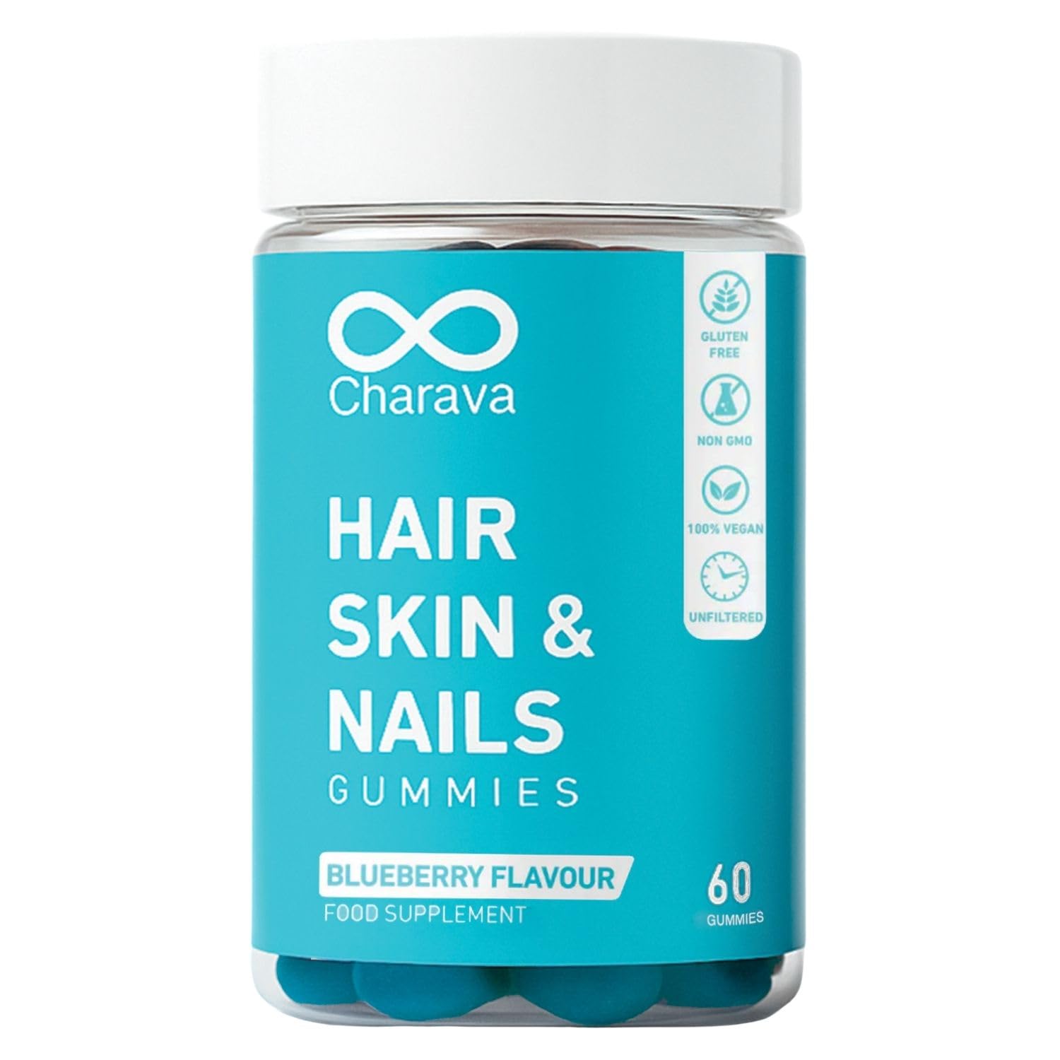 Biotin Gummies for Hair and Nail Growth - Hair, Skin & Nails Vitamin Supplement, Reduces Breakage, Promotes Healthier Thicker Hair - Daily Chewable Vitamin Gummies - 30 Servings - 60 Gummies