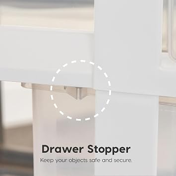 IRIS USA 3-Drawer Rolling Storage Cart, White/Clear