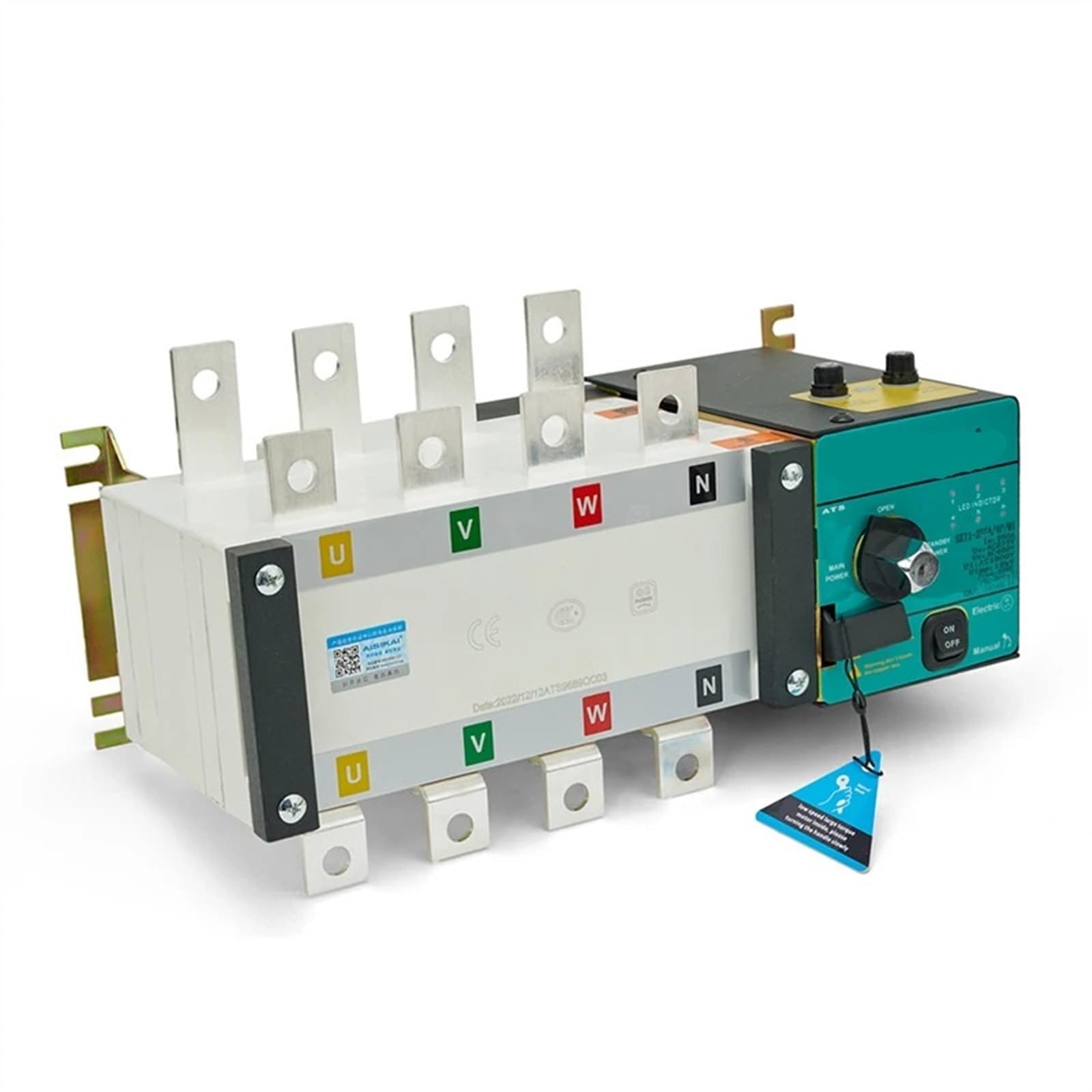 Commutateur de transfert automatique 4P 100A inverseur source monophasé triphasé