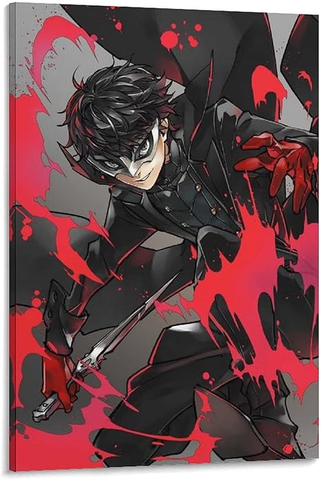 Amazon Com Shubiao Persona 5 The Animation Anime Poster 4poster Decorative Painting Canvas Wall Art Living Room Posters Bedroom Painting 12 18inch 30 45cm Posters Prints