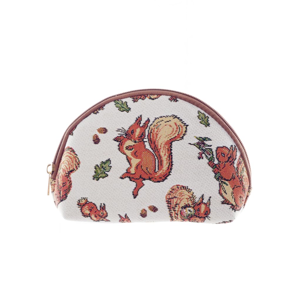 Peter Rabbit Licensed Squirrel Pattern Cosmetic Bag, Woven Tapestry Fabric, 21 x 7 x 13 cm