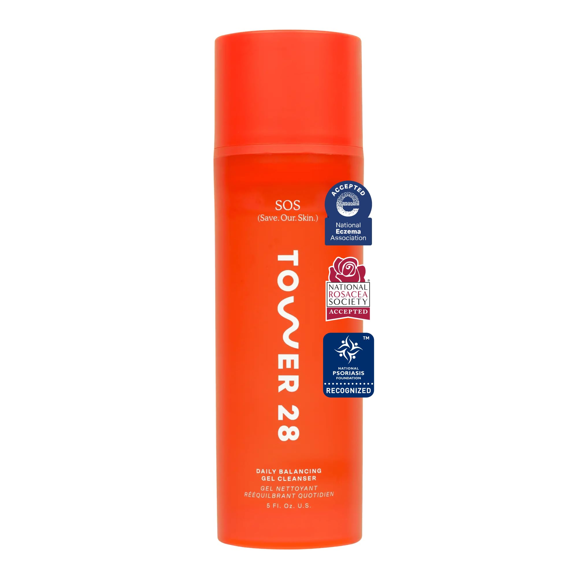 Tower 28 SOS Gel Facial Cleanser - Hydrating Face Wash + Makeup Remover for Sensitive Skin - Soothing + Gentle Face Cleanser with Aloe Vera, Oat