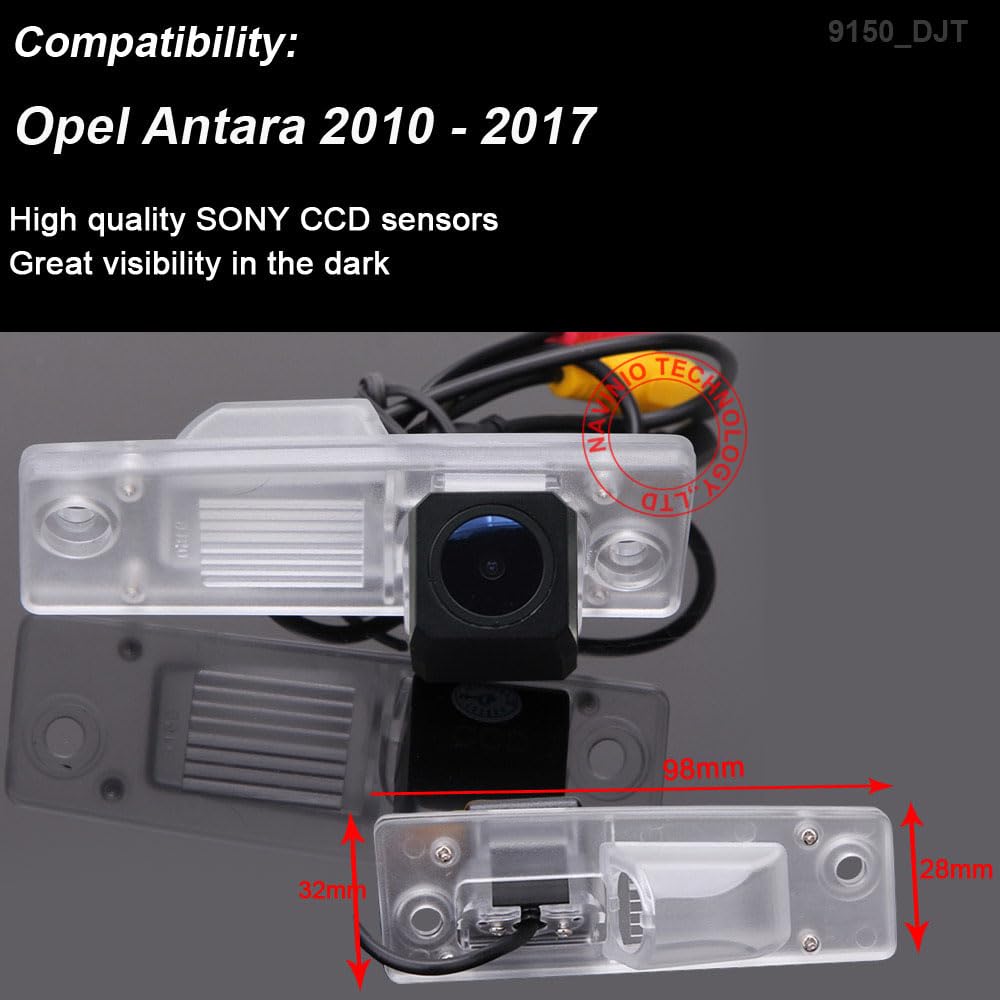1280 x 720 pikseli, 1000 linii TV, wysokiej jakości obiektyw 18 mm do tablicy rejestracyjnej samochodu, kamera cofania, zamiennik do Opel Antara 2010-2017
