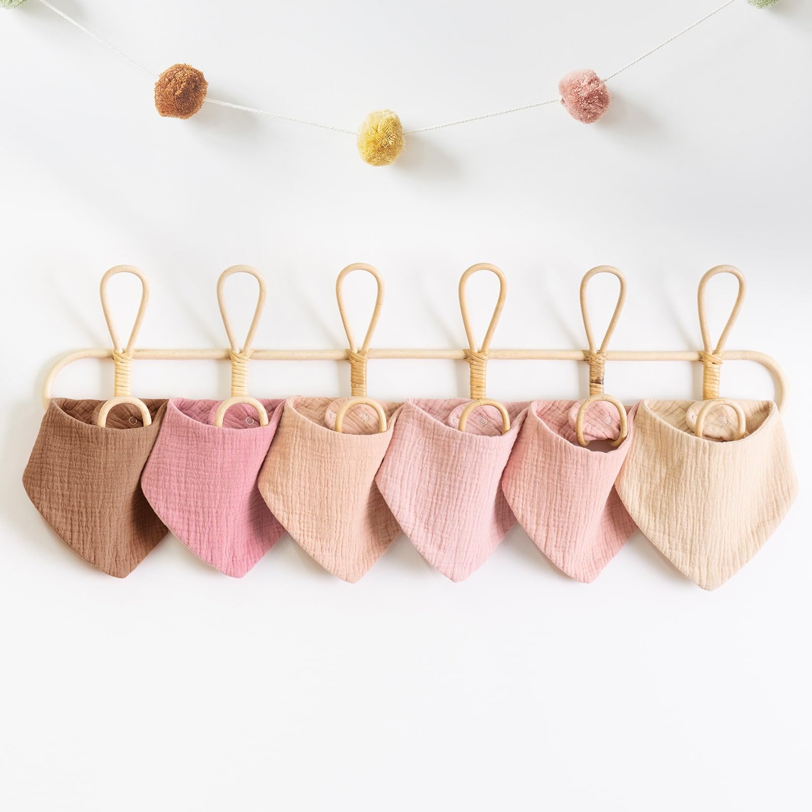 Baberos para bebé 100% muselina de algodón, suaves y absorbentes, para recién nacidos de 0 a 36 meses, paquete de 6, Beige y marrón, Talla única