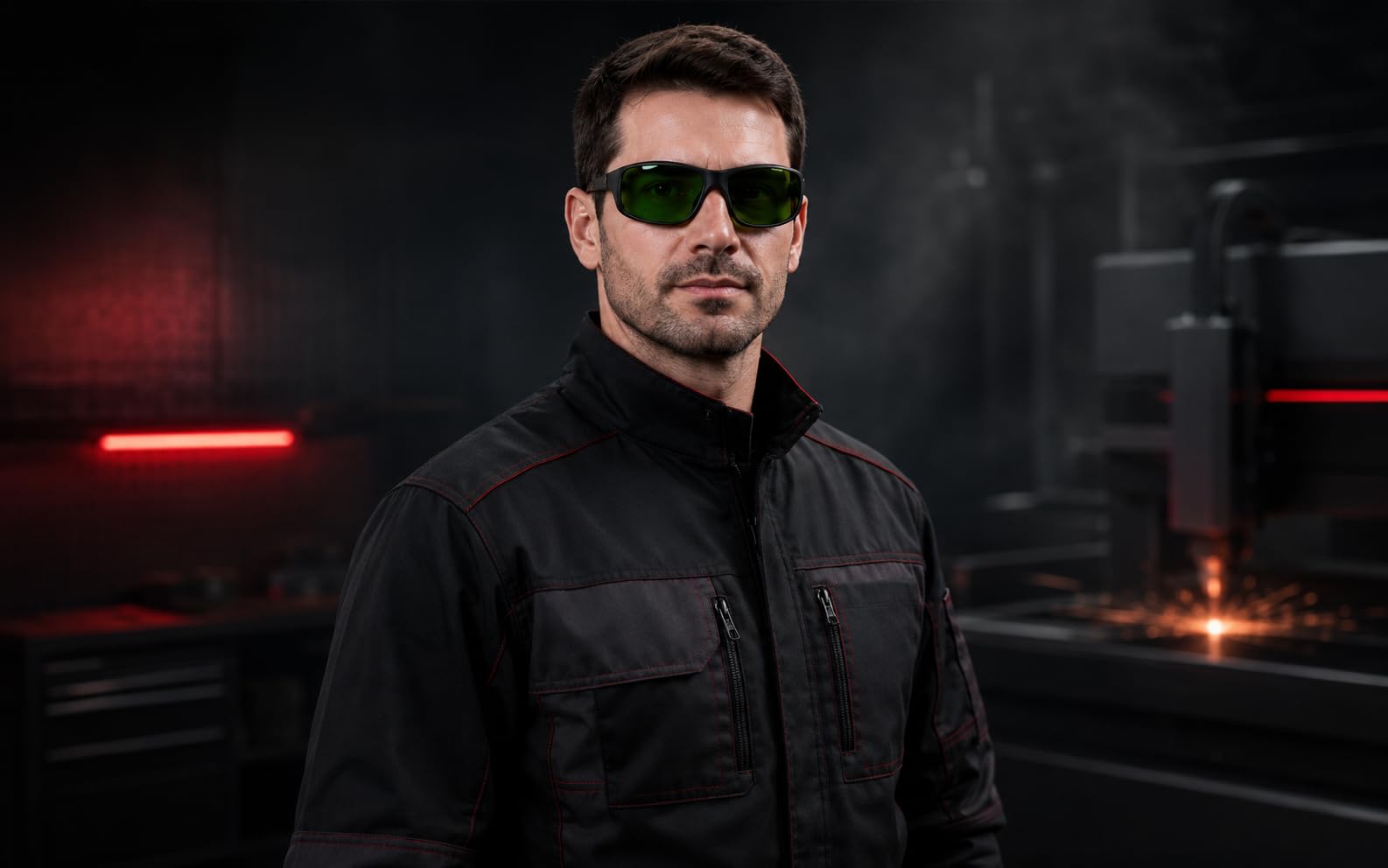 Solter GAFAS LASER L-01 – Gafas de Protección Láser OD8+ DIN4 para Láser de Fibra 900-1100nm – Certificación EN 207:2017 – Alta Seguridad y Confort Ergonómico