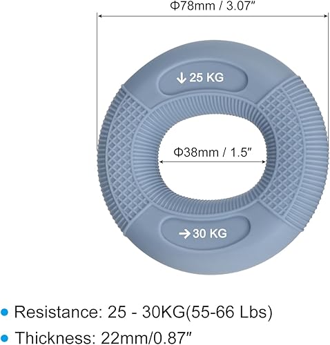 Miniatura 2 de uxcell Tren de fuerza de agarre de mano, anillos de silicona para antebrazos de dedos, exprimidor de agarre para atletas, entrenamiento de escalada,