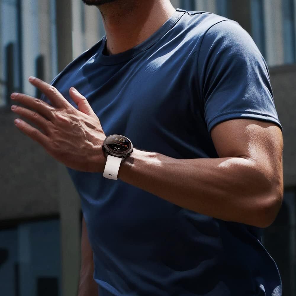 Dla paska Fenix ​​7S 20mm pasek do zegarka Fenix ​​7S/6S/5S Fenix ​​5S Plus silikonowy pasek na rękę Fenix ​​6S Pro sportowy pasek do smartwatcha (czarny + biały)
